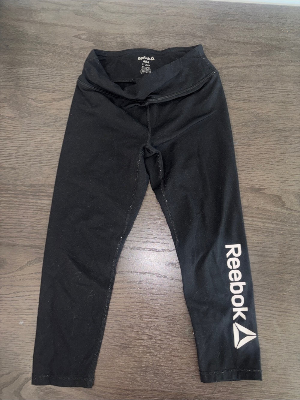 Reebok Black Girls' Logo Athletic Leggings
